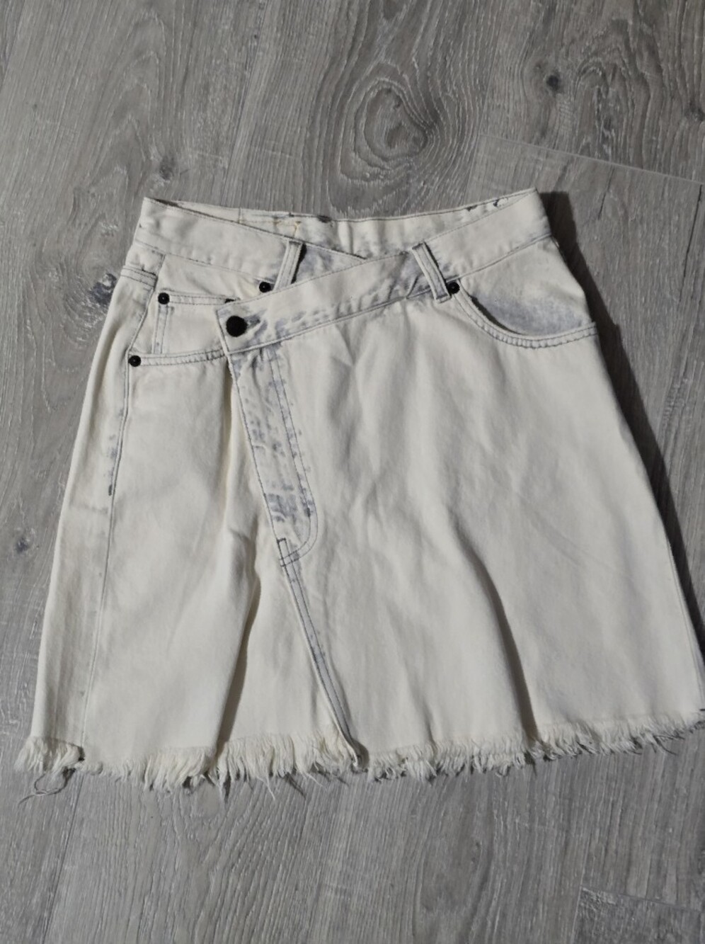 Cheap Monday Cream Midi Skirt with Washed Detail